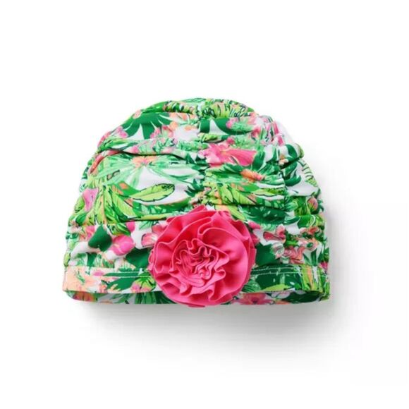 Janie and Jack Recycled Tropical Floral Swim Headwrap Size 4-5 - Picture 1 of 4